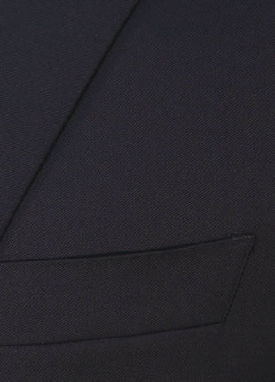 Canali Solid Black Notch Lapel Modern Fit Wool 2-Button Suit 46L - The Suit Depot