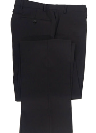 Canali Solid Black Notch Lapel Modern Fit Wool 2-Button Suit 46L - The Suit Depot
