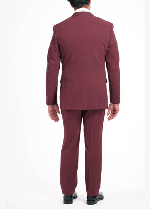 Caravelli Caravelli Mens Burgundy Slim Fit 3 Piece Suit