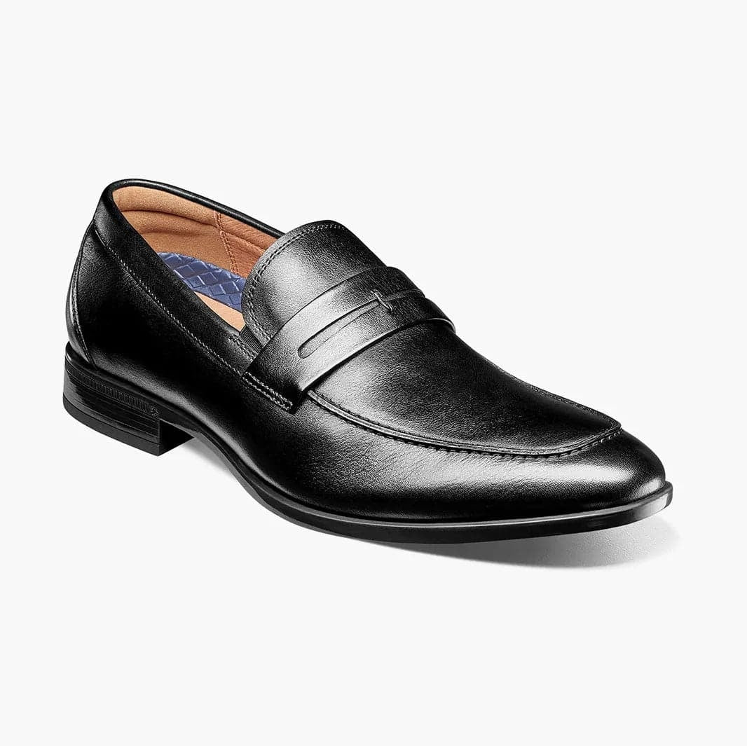 Florsheim Mens Black Slip-on Penny Loafer Leather Dress Shoes