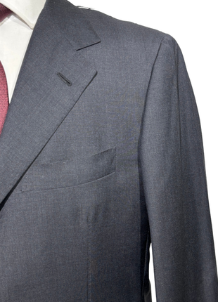 Sartoria Partenopea Mens Solid Charcoal Notch Lapel Slim Fit 3-button Wool Suit - 44R