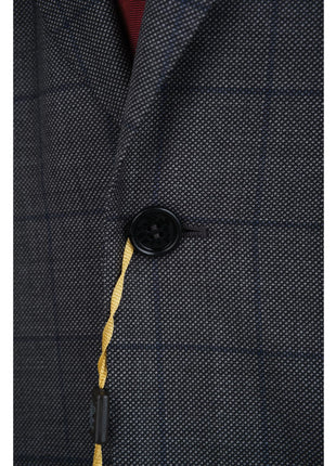 Canali 1934 Mens Gray Check 42L Drop 8 Slim Fit 100% Wool 2 Piece Suit