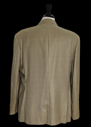 Sartoria Partenopea Men’s Green Windowpane 100% Cashmere Sportcoat 50R