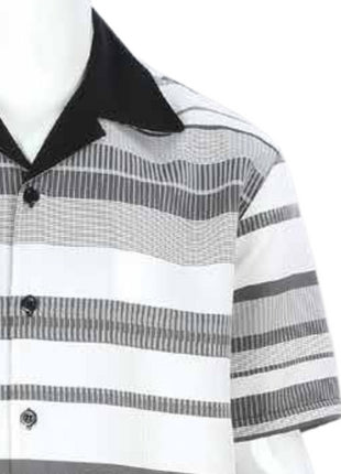Apollo King Royal Diamond Black and White Striped Classic Fit Walking Suit