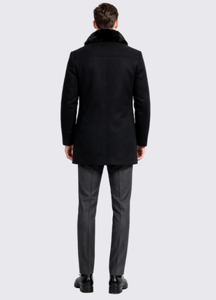 The Montreal Collection Windsor Black Down-Insulated Wool Car Coat