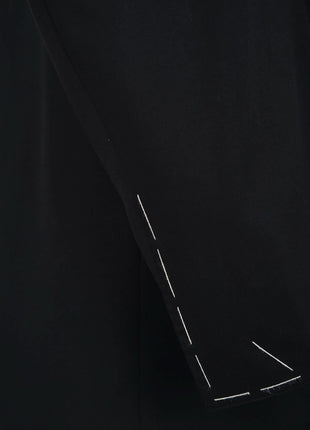 Canali Solid Black 100% Wool 2 Button Suit 46L