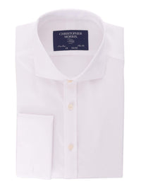 Thumbnail for Christopher Morris Men's 100% Cotton Non-Iron White Slim Fit French Cuff Dress Shirt