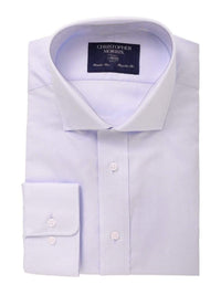 Thumbnail for Christopher Morris Mens Blue 100% Cotton Classic Fit Wrinkle Free Dress Shirt