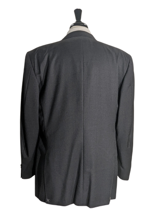 Canali Solid Charcoal 100% Wool 2 Button Suit 46L