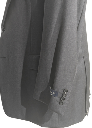 Canali Solid Charcoal 100% Wool 2 Button Suit 46L