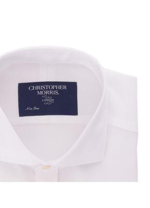 Christopher Morris Extra Slim Fit Cotton Non-Iron White French Cuff Dress Shirt