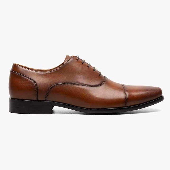 Florsheim Boys Postino Cognac Brown Oxford Cap Toe Leather Dress Shoes