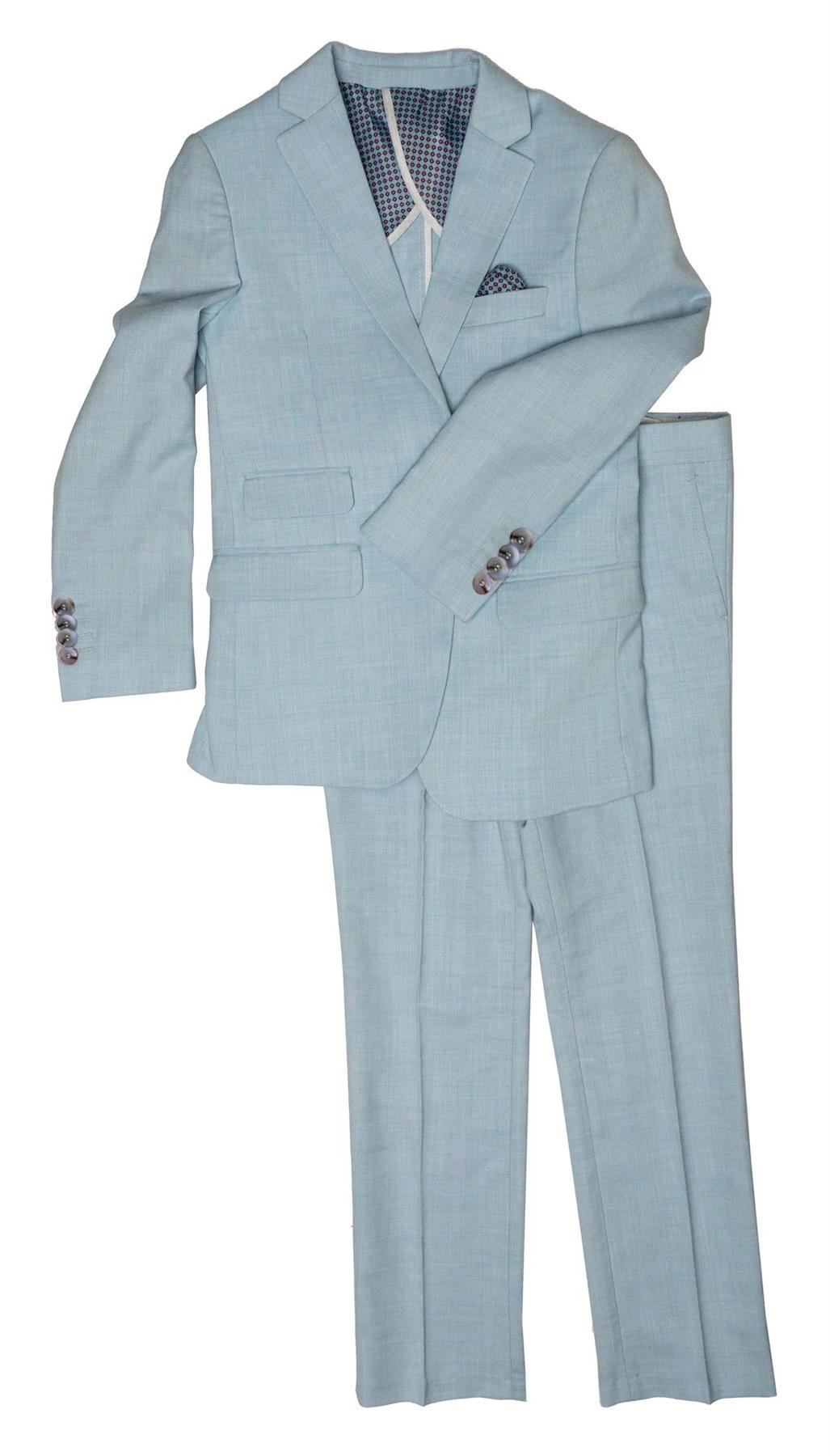 Isaac Mizrahi Boys Light Blue Slim Fit 2 Piece Suit