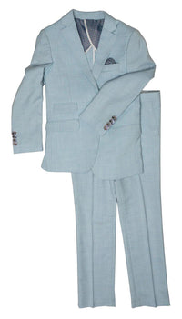 Thumbnail for Isaac Mizrahi Boys Light Blue Slim Fit 2 Piece Suit
