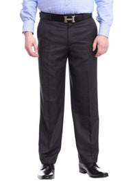 Thumbnail for Raphael Men's Washable Flat Front Classic Fit Gray Dress Pants