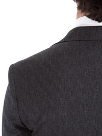 Thumbnail for John Varvatos Half-Canvassed Charcoal Two Button Wool Blend Suit