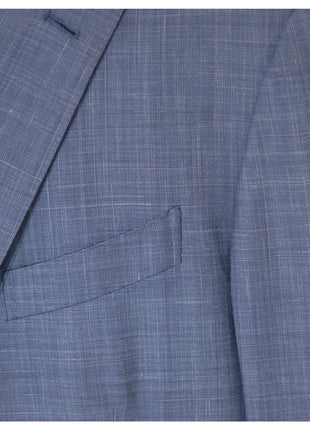 Ermenegildo Zegna Mens 46R Drop 7 Blue Wool Linen Silk Blend 2 Piece Suit
