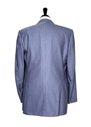 Corneliani Mens Blue Pinstripe Fully-Canvassed Notch Lapels Slim Fit 2 Button Wool Suit - 42L