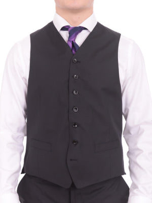 Canali Mens Black 36R Drop 6 100% Silk 3 Piece Suit