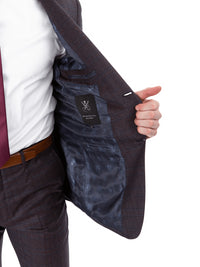Thumbnail for John Varvatos Half-Canvassed Burgundy Two Button Wool Blend Suit