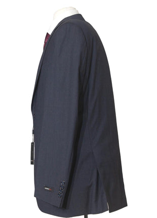 Napoli Mens 42L Navy Blue Check 100% Wool Classic Fit 2 Piece Suit