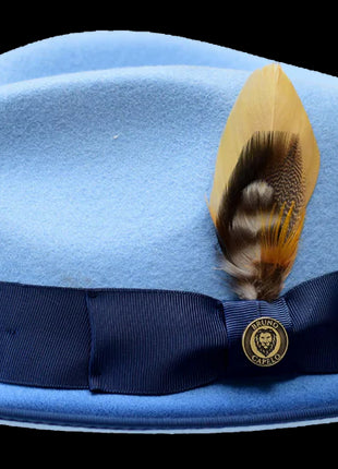 Mens Light Blue & Navy The New Yorker Felt Hat