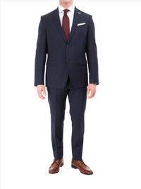 Thumbnail for John Varvatos Half-Canvassed Navy Two Button Wool Blend Suit