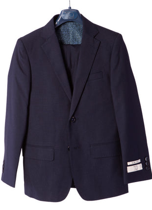 T.O Boys Navy Blue Slim Fit 2 Piece Suit