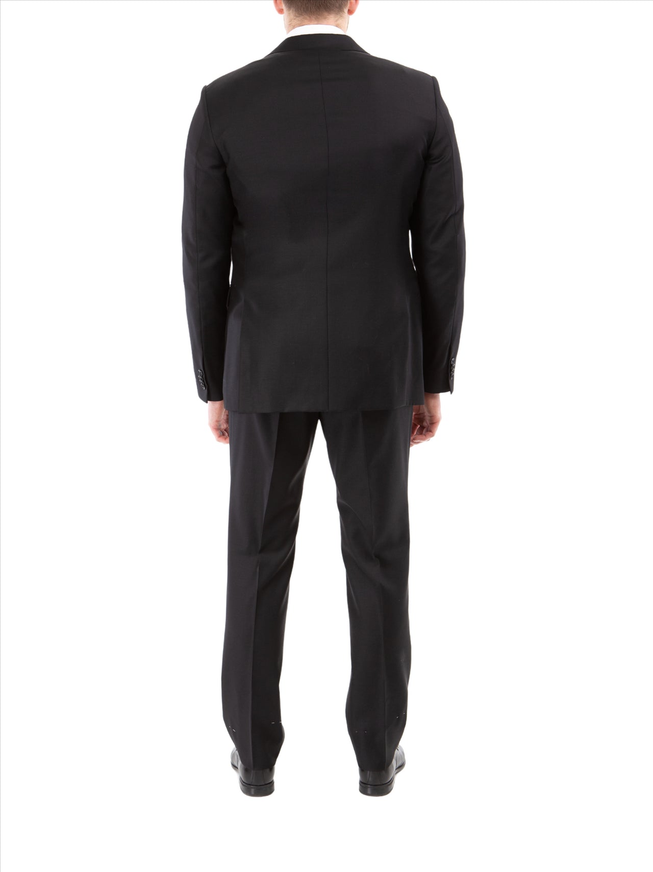 John Varvatos Half-Canvassed Black Two Button Wool Blend Suit