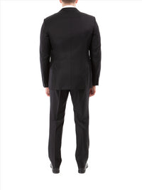 Thumbnail for John Varvatos Half-Canvassed Black Two Button Wool Blend Suit