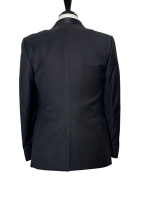 Corneliani Mens Black Mixed Pattern Fully-Canvassed Shawl Lapel Slim Fit 3-Piece Wool Tuxedo - 42R