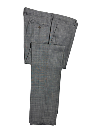 Galvani Collezione Mens Gray Windowpane Notch Lapel Classic Fit 2-Button Wool Suit - 44R