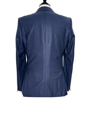 Versace Collection Mens Solid Navy Notch Lapel Classic Fit 2-Button Wool Silk Suit - 40R