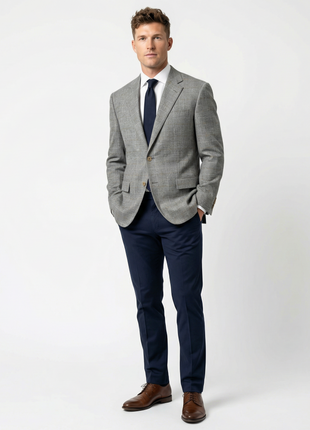 Sartoria Partenopea Men's Gray Windowpane 100% Cashmere 3-Roll-2 Sportcoat 46R