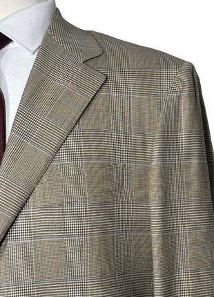 Sartoria Partenopea Mens Tan Glen Plaid Notch Lapel Classic Fit 3-Button Wool Suit - 42L