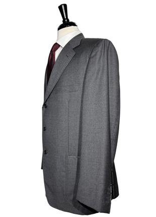 Sartoria Partenopea Mens Charcoal Weave Notch Lapel Slim Fit 3-button Wool Suit - 44R
