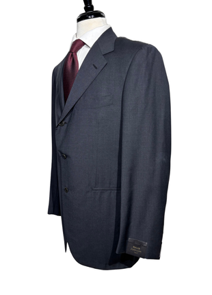 Sartoria Partenopea Mens Solid Charcoal Notch Lapel Slim Fit 3-button Wool Suit - 44R