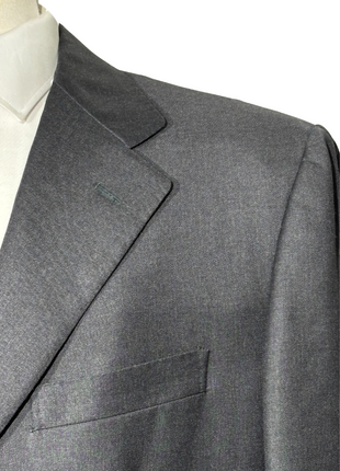 Sartoria Partenopea Mens Charcoal Weave Half-Canvassed Notch Lapel Classic Fit 3-button Wool Suit - 42R