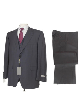 Canali 1934 Mens 48R Drop 7 Charcoal Grey Check 3 Piece Suit