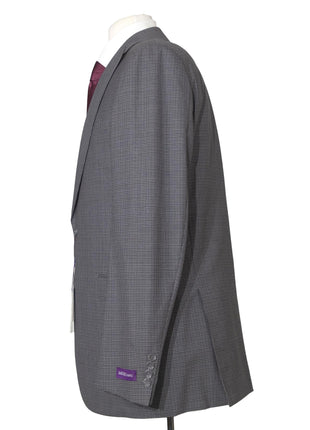 Napoli Mens 44L Charcoal Gray Check 100% Wool Slim Fit 2 Piece Suit