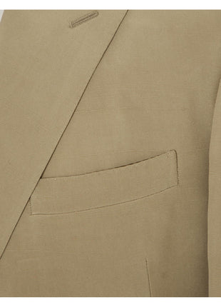 Ralph Lauren Purple Label Mens 38L Tan 100% Silk Double Breasted 2 Piece Suit
