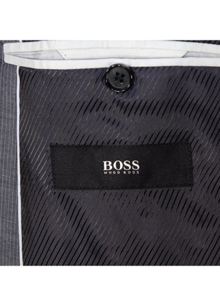 Hugo Boss Mens Gray Striped 100% Wool Slim Fit 2 Piece Suit