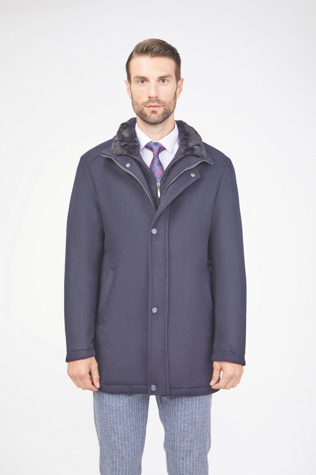 Mens Blue Overcoat selling 42L Cashmere Blend Na