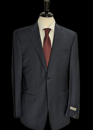 Canali Men's Navy & Black Micro-Weave 100% Wool 2-Button Suit 42L