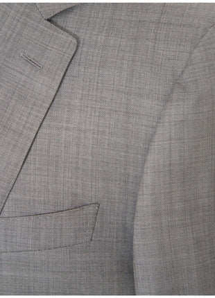 Canali 1934 Mens 42R Drop 8 Gray Sharkskin 100% Wool Slim Fit 2 Piece Suit - The Suit Depot