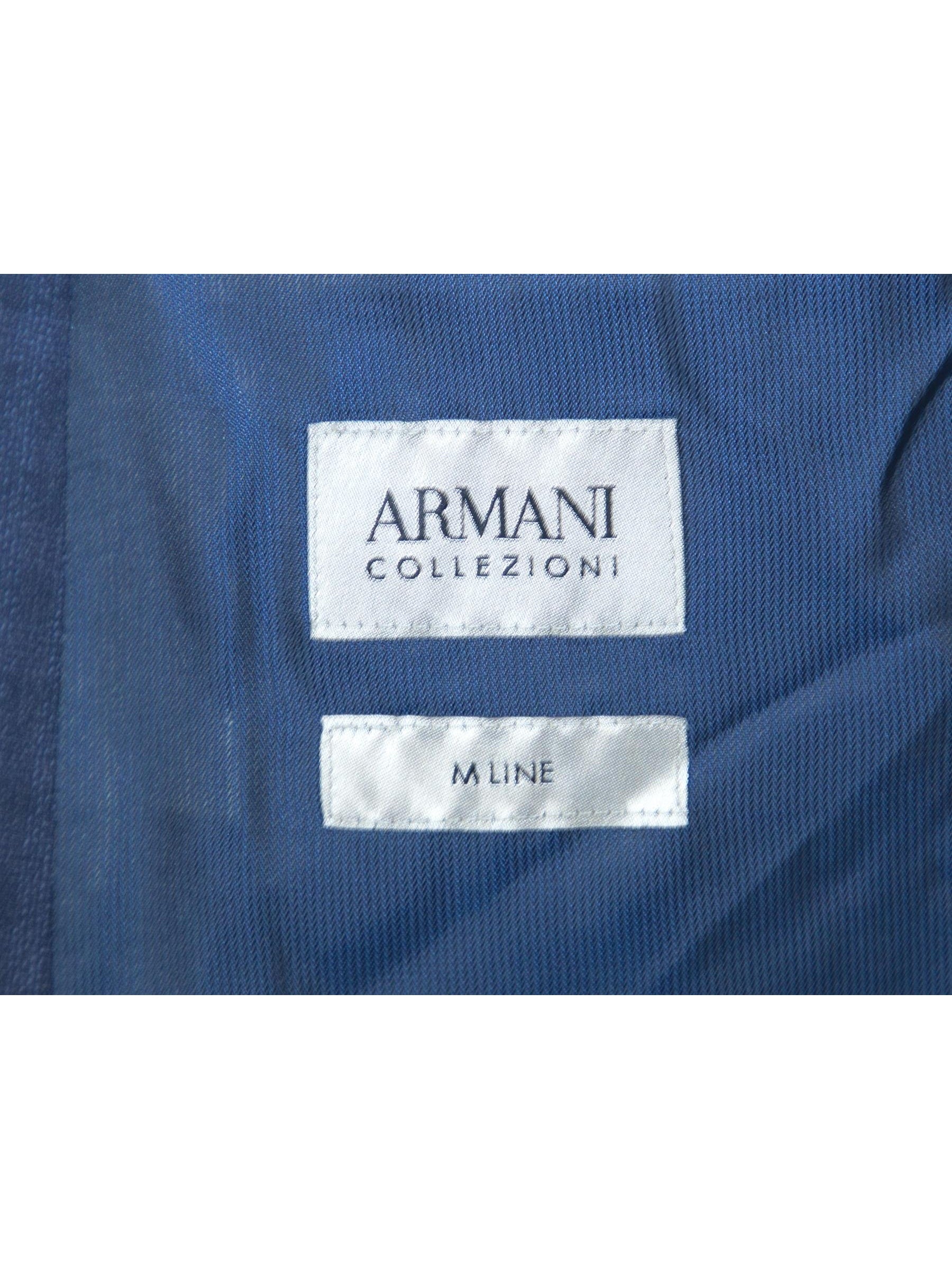 Armani Collezioni M-Line Mens 42R Navy Blue Check Piece Suit