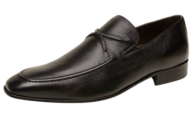 mens dress black loafers Alfredo Mens Black Slip-on Loafer Leather Dress Shoes – The Suit Depot