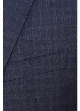 Armani Collezioni M-Line Mens 42R Navy Blue Check 2 Piece Suit