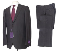 Thumbnail for Napoli Mens 44L Brown Check Super 150s 100% Wool Slim Fit 2 Piece Suit