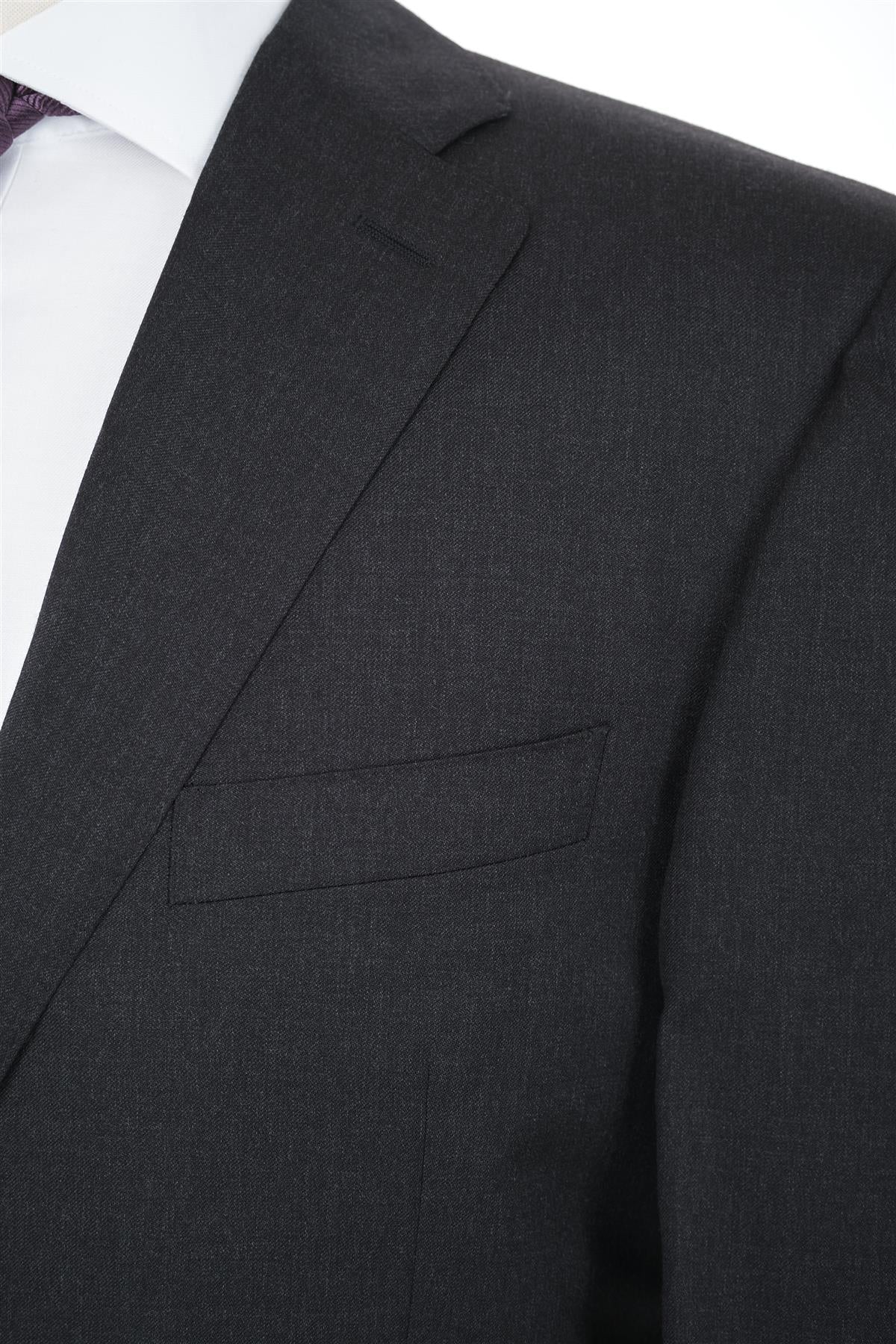 Canali Mens Charcoal Grey Classic Fit 46L Drop 7 100% Wool 2 Piece Suit
